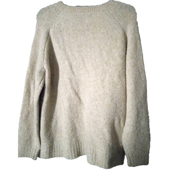 Loft Womens Size LP (12-14) Oatmeal Beige Roll Neck Crew  Oversized Sweater - Picture 2 of 9